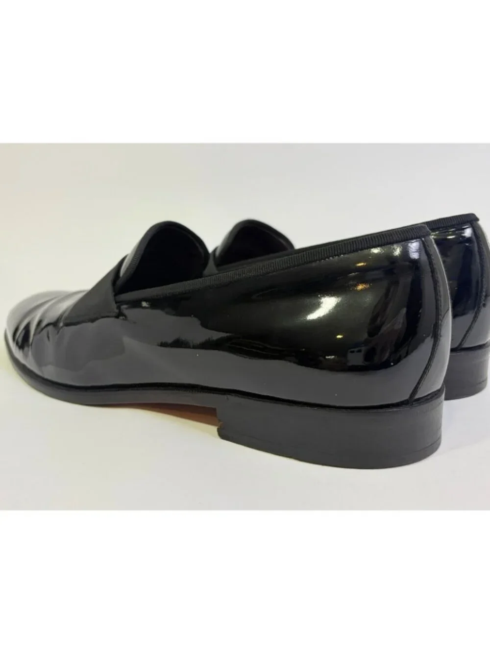Salvatore Ferragamo Notte Patent Loafers 13 D Black Formal Tuxedo Shoes